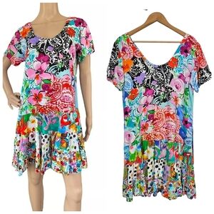 Jams World Hattie Dress Paisley Rose Sz Large #W329-PARO Colorful Unique Rare